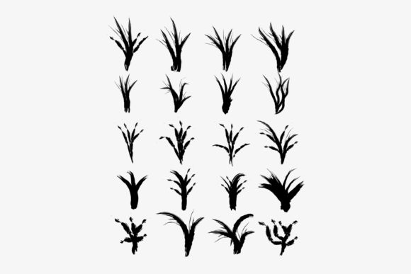 20 Set of Silhouette of Grass Patterns