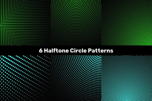6 Halftone Circle Patterns