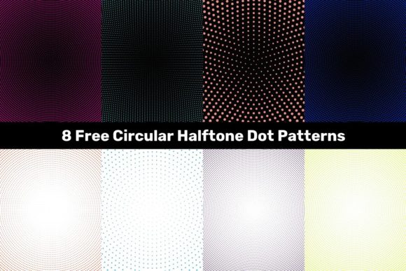 8 Free Circular Halftone Dot Patterns