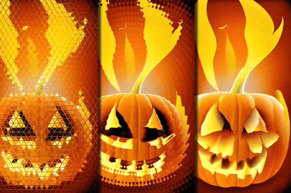 Blazing Fire Halloween Pumpkin Patterns