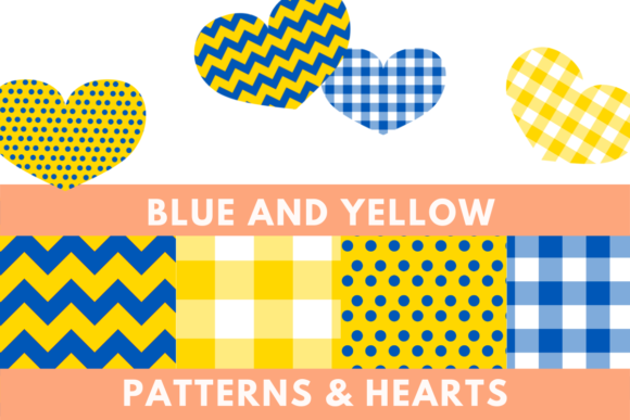 Blue and Yellow Patterns and Hearts