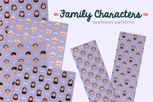 Family Characters Seamless Patterns I