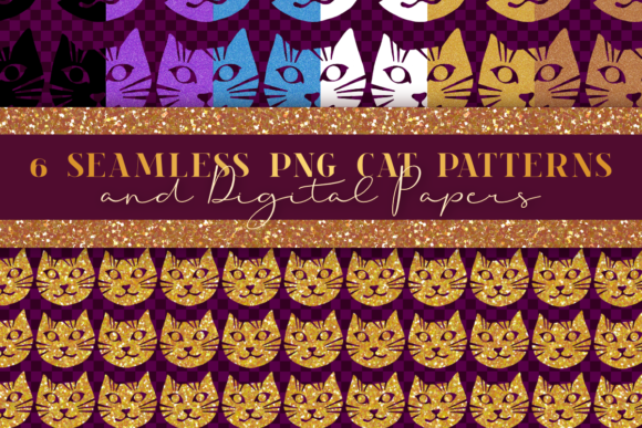 Funny Glitter Cat PNG Overlay Patterns: Seamless Design Power for Creative Professionals and Playful Projects