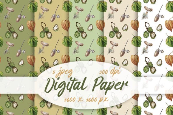 Patterns Autumn Forest, Digital Paper