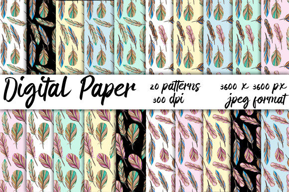 Patterns Feathers Watercolor: A Practical Digital Paper Collection for Designers and Makers