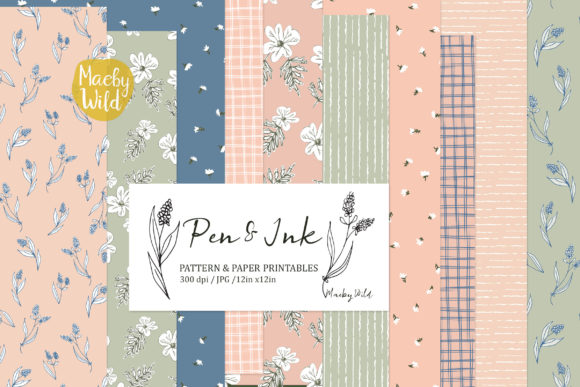 Pen and Ink Flower Patterns
