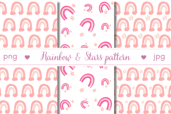 Pink Boho Rainbow Patterns for Creative Projects