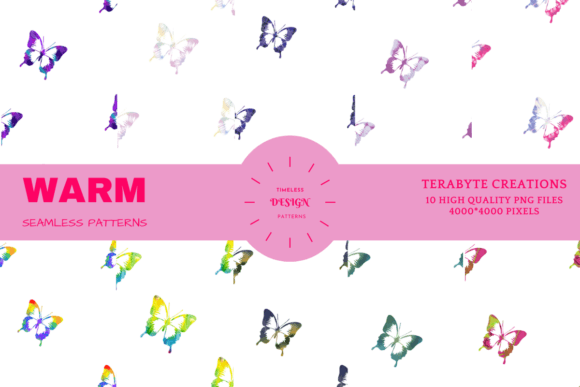 WARM BUTTERFLY SEAMLESS PATTERNS
