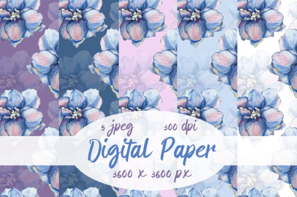 Watercolor Flower Digital Paper